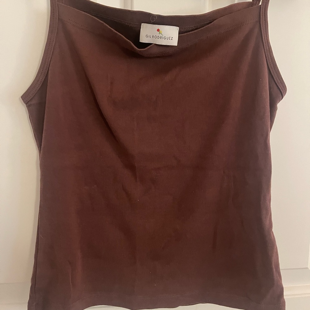 Brown Fitted Sleeveless Camisole